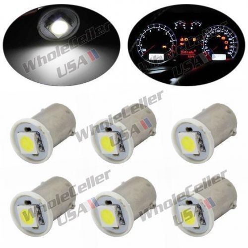 6pcs white ba9s bayonet 1815 1895 led instrument panel gauge cluster lights bulb