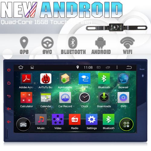 Pure touch quad-core android 4.4 os gps navi car radio stereo mirrorlink+camera