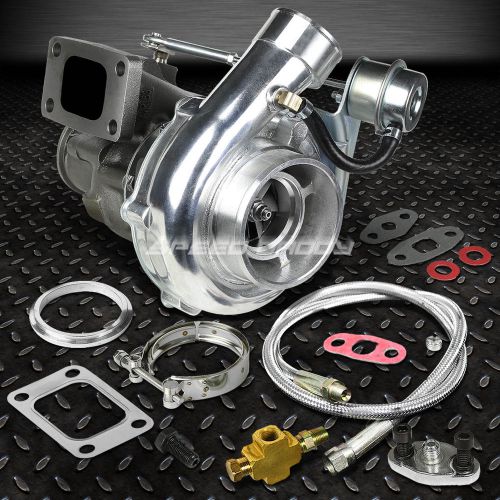 T04e/t04 t3/t4 ar.63 anti-surge 300+hp polish turbo charger+wg+36&#034;oil feed line