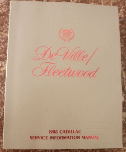 1988 cadillac deville fleetwood service information  manual