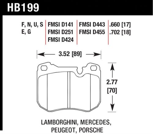 Hawk performance hb199e.702 disc brake pad fits 504 505 560sl 604 924 928 944