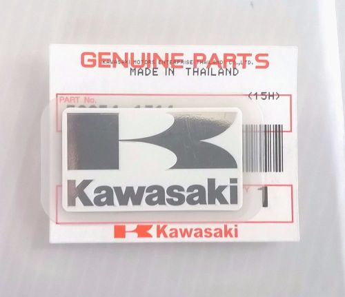 Kawasaki &#039;k&#039; white / silver decal emblem sticker badge 42mm x 24mm 100% genuine