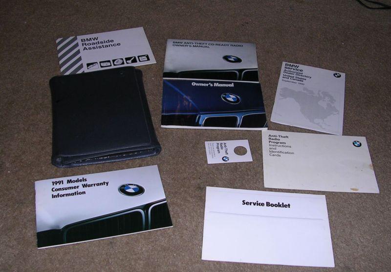 1991 bmw 525i, 535i, m5 owners manual set with leather case