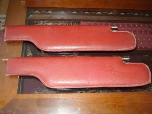 1969 pontiac gto convertible sun visors,pair original red color, good drivers