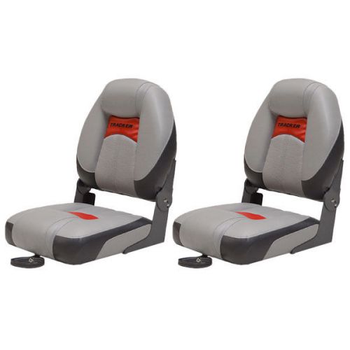 Tracker marine 171211 red / gray(s) boat folding fishing seats - pair