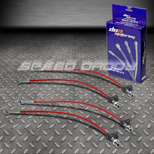 Front+rear stainless steel hose brake line/cable 98-02 accord cg1-cg3/cg5 red
