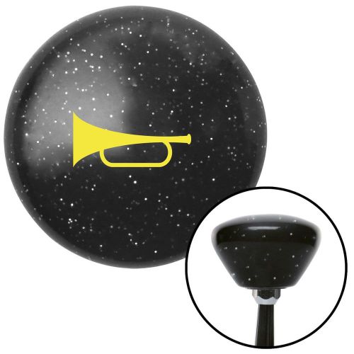 Yellow horn trumpet black retro metal flake shift knob with m16 x 1.5