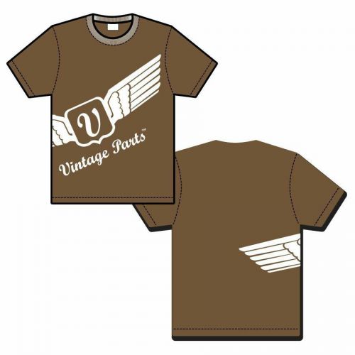 Vintage wing brown t shirt - largeplain classic rat hot shirt rod clothing strip