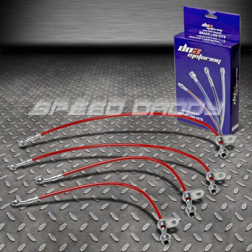 Front+rear stainless steel hose brake line for 02-05 honda civic si ep3 red
