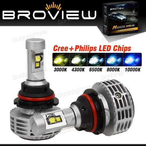 2x 9004 hb1 6000lumen headlamp high low beam led bulb replacement hid broview m5