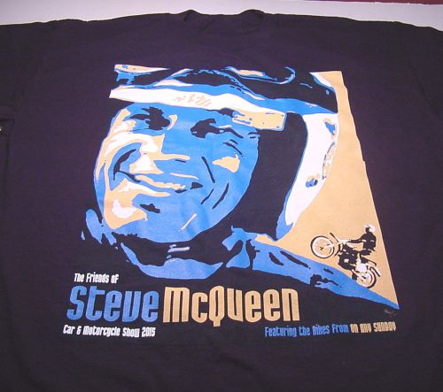 Automobilia the friends of steve mcqueen car &amp; motorcycle show 2015 (xl) t-shirt