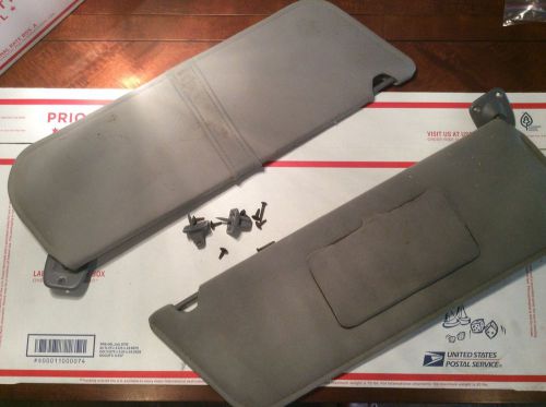 87-96 ford xlt bronco f-150 f-250 f-350 cloth gray sun visor s ( set)