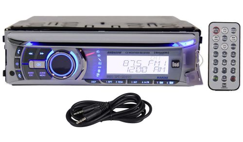 Dual amb600w marine boat cd radio usb iphone bluetooth receiver+remote+aux cable