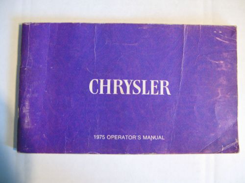 1975 chrysler full size car owners manual  glove box z