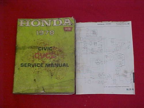 1978 original honda civic cvcc service shop repair manual 78 w/ wiring diagrams