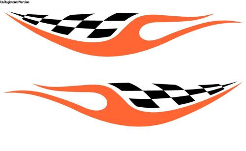 Checkered flag decals boat truck semi rv trailer center console watercraft dingy