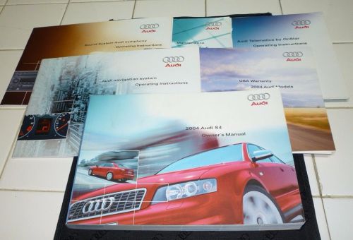 2004 audi s4 sedan owners manual set 04 w/case + navigation guide