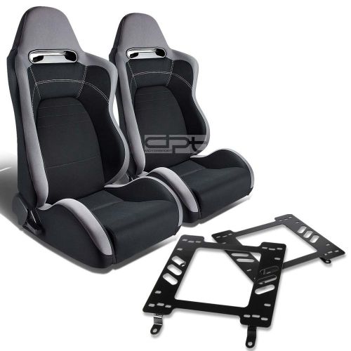 Type-r racing seat gray black cloth+silder+for 82-92  trans am bracket x2