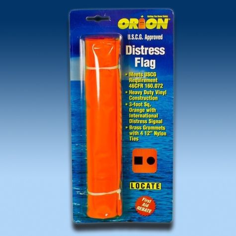 Orion orange vinyl distress flag uscg approved