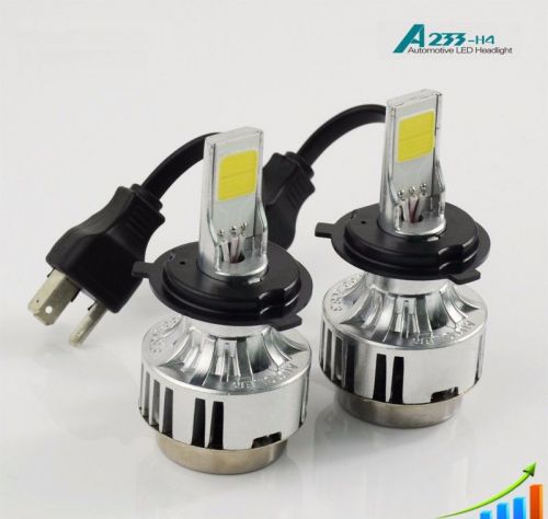 Wh h4 66w 6500k hi/low h/l car motorbike cob led fog light retrofit upgrade kit