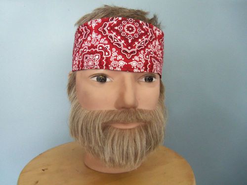 Biker 1% head band dew red an white paisley flydanna headwraps