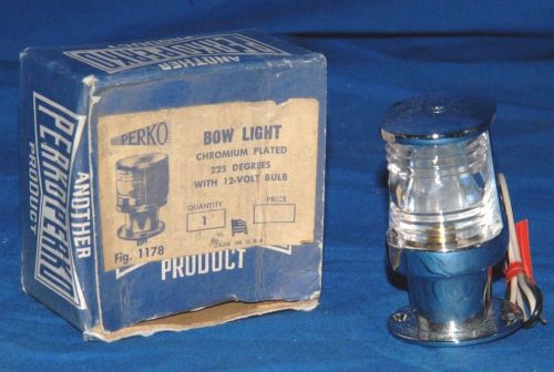 Perko chromium plated bow light, 225 degrees, 12 volt 1-3/8&#034; x 2&#034; x  2-7/8&#034;