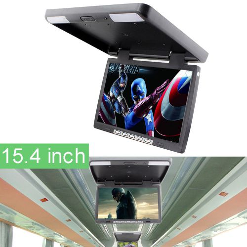 15.4&#034; inch flip down car monitor color tft lcd display 12v roof mount monitors