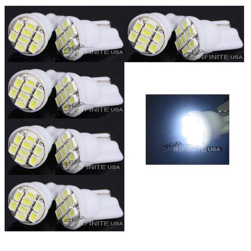 10 x t10 168 194 501 w5w car white 8 smd side wedge ligh license plate light