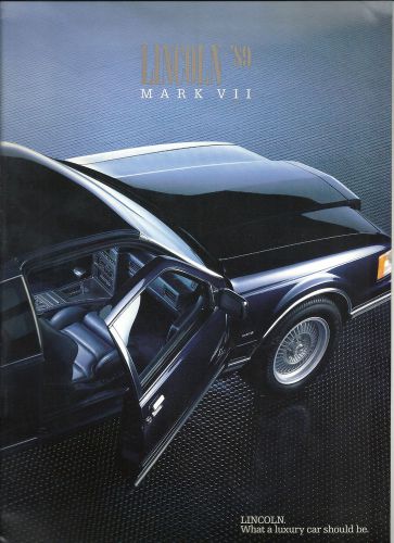 1989 lincoln mark vii lsc bill blass designer series showroom brochure &#034;nos&#034;