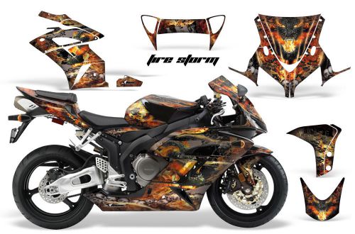 Amr racing graphics decal wrap kit- honda cbr1000 street bike, 04-05 firestorm b