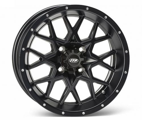 Itp hurricane matte black golf cart wheel 12x7 (4/4) - (5+2) [12hr115]