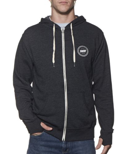 Thor winners circle mens zip-up hoodie charcoal gray/heather