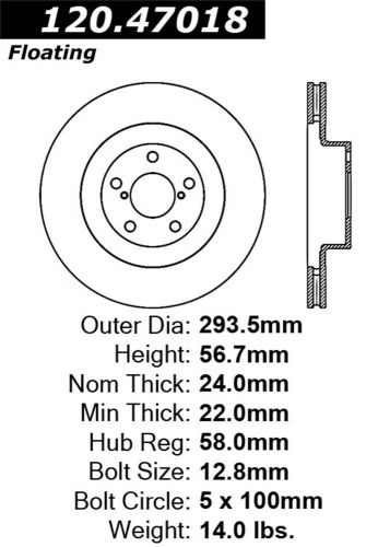 Stoptech 128.47018r stoptech sport rotors