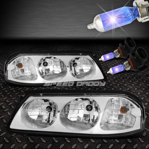 Chrome 1pc clear lens headlight+corner signal+xenon bulbs for 00-05 chevy impala