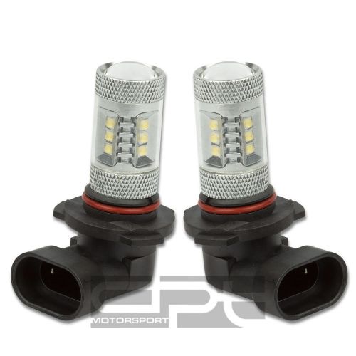 Pair 9006 white led 16 smd 80w cree projector lens low beam drl headlight bulbs