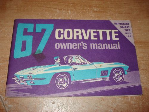 1967 chevy corvette owners manual glove box book