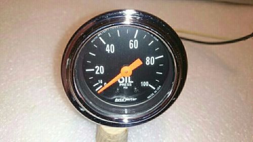 Vintage auto meter o-100 lighted oil pressure gauge