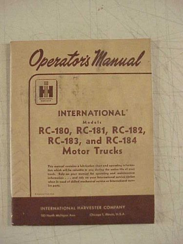 1955 ihc international truck coe cabover rc-180 to rc-184 operators manual