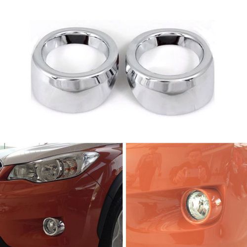 2x car chrome front fog light lamp cover trim for xv impreza hatchback 2012-2014