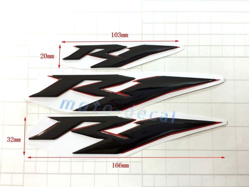 New r1 3d raised black red edge decal emblem fairing sticker yamaha yzf-r1 bling