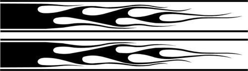 Flamed 6&#034; hood stripes fit most vehicles vinyl decal-choice of colors