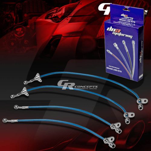 Performance stainless braided brake line for 97-01 integra gsr/type-r dc2 blue