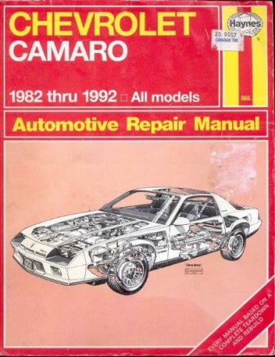 1982 to 1992 1990 1986 - chevrolet camaro  - haynes repair service manual # 866