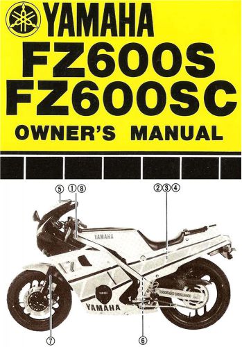 1986 yamaha fz600 motorcycle owners manual -fz600s-yamaha-fz 600 s-fz600-yamaha