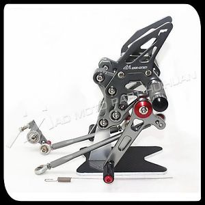 Mad moto adjustable rearsets ducati 1198 848 / 848evo foot pegs rear set gray