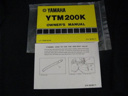 1982 yamaha ytm 200k owners manual &#034;how to use sheet&#034; original bag