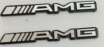 2 pcs alloy aluminium amg steering wheel sticker badge logo emblem s66