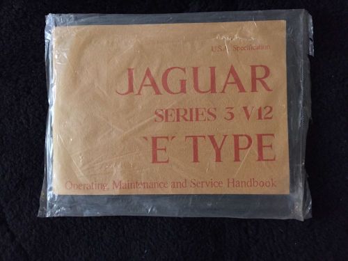 Jaguar e type xke series iii v12 owners manual handbook new oem usa spec