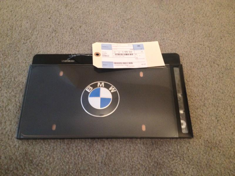 Genuine bmw roundel black stainless steel marque license plate