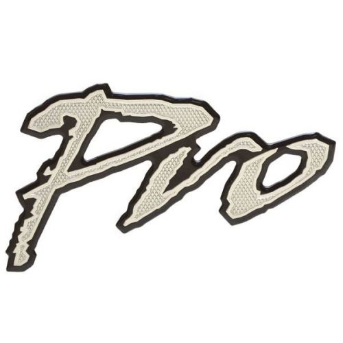 Pro 6 x 3 5/8 inch silver / black raised vinyl marine boat decal (single)